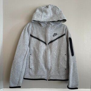 Nike Boys' Tech Fleece Full-Zip Sweatshirt Size M Dk Grey Heather/Black